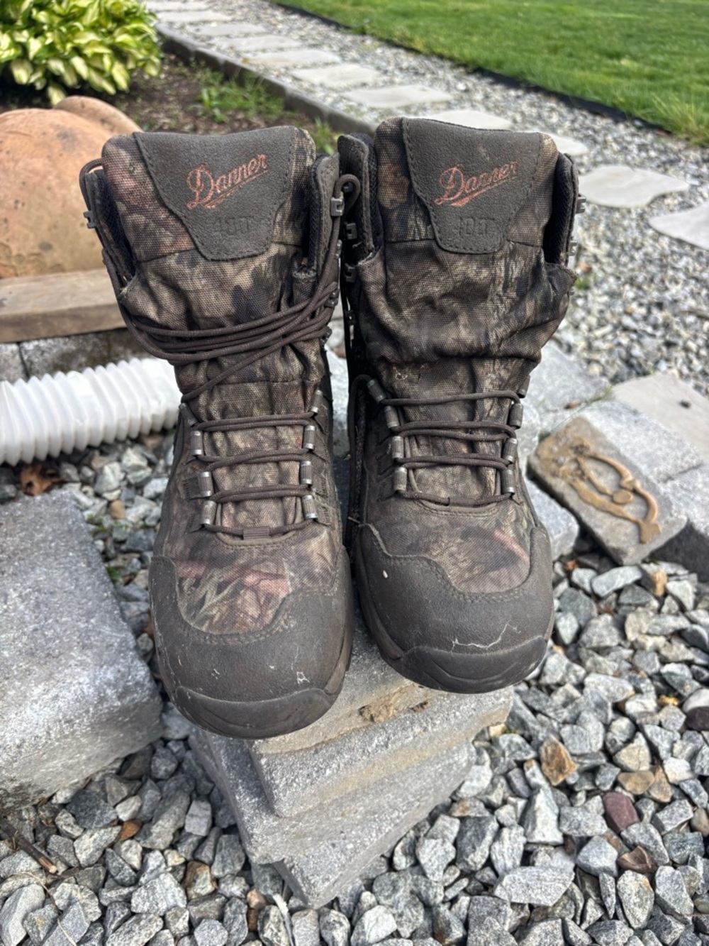 Danner Camo Hunting Boots - Brown/Black men’s size 9